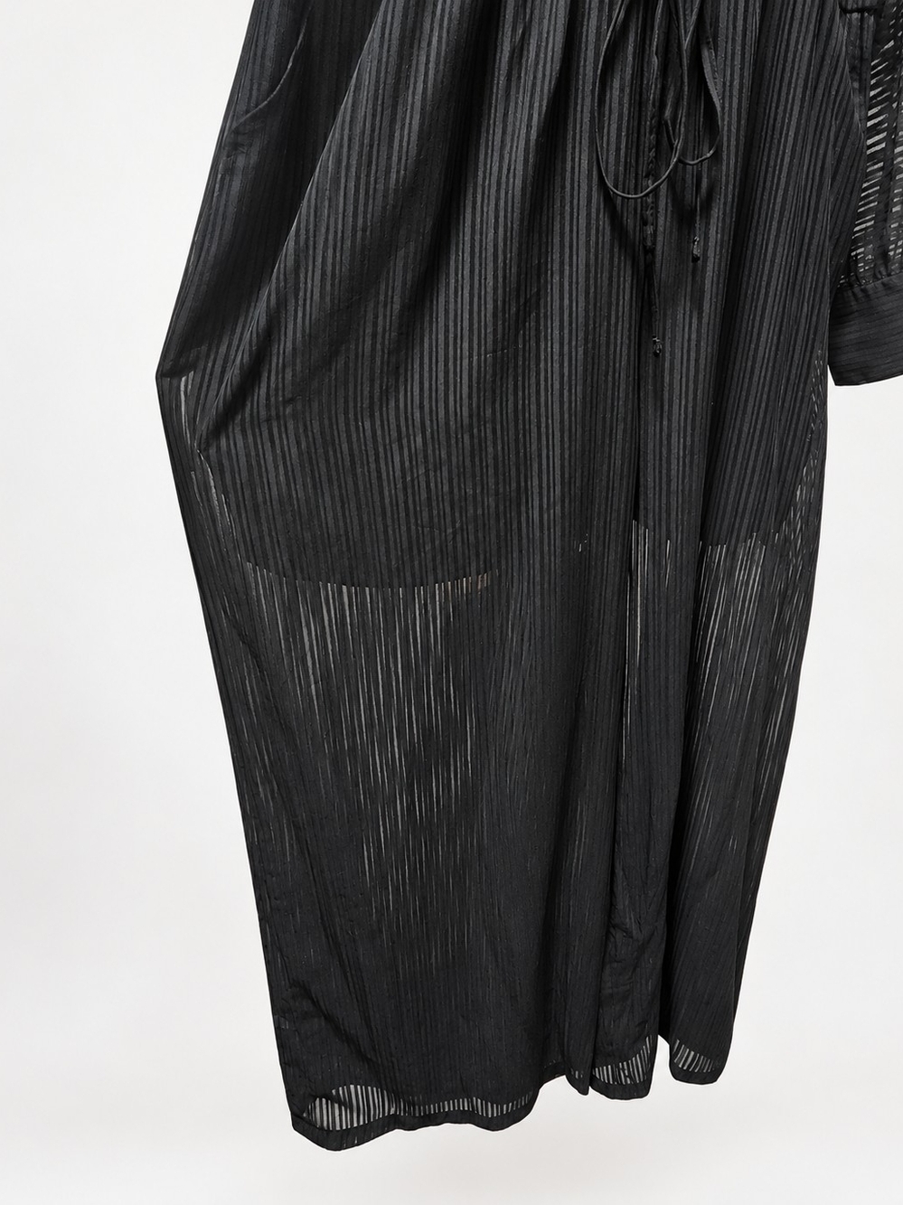 PrettyLittleThing Plus Jumpsuit Black Sheer Stripe Wide Leg Glam US 14 - Picture 6 of 16